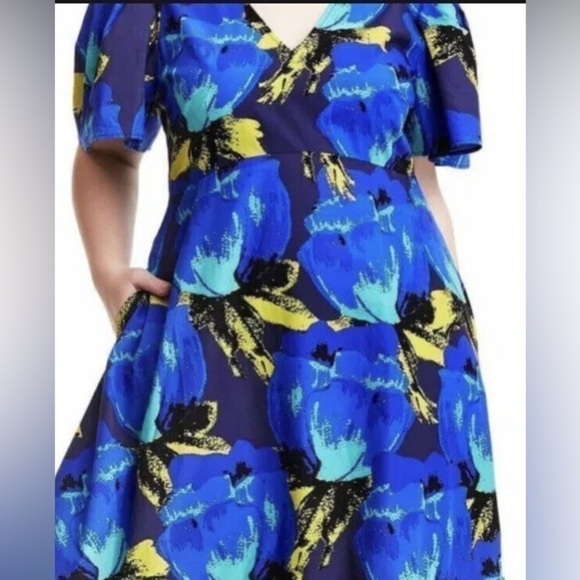 Christopher John Roberts Target Floral Blue Tiered Maxi Dress 8 - Picture 2 of 6